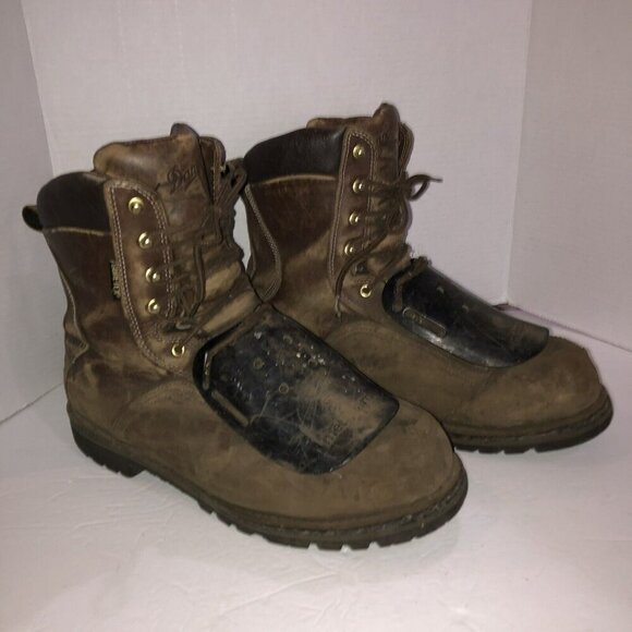 Danner Mens Size 13 Brown Leather 8” Quarry 2.0 AT GTX Steel Toe Logger Boots - Picture 2 of 16